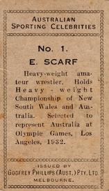 1932 Godfrey Phillips Australian Sporting Celebrities #1 Eddie Scarf Back