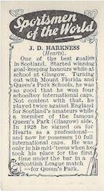 1934 Amalgamated Press Sportsmen of the World #NNO Jack Harkness Back