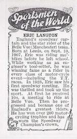 1934 Amalgamated Press Sportsmen of the World #NNO Eric Langton Back