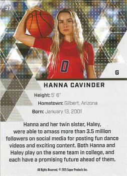 2021 Super Glow Sports #37 Hanna Cavinder Back