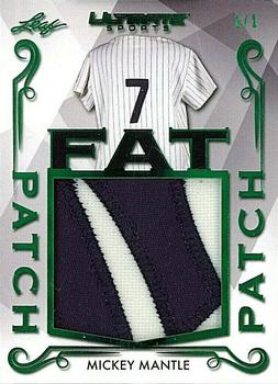 2021 Leaf Ultimate Sports - Ultimate Fat Patch Relics Emerald Spectrum Holofoil #FP-19 Mickey Mantle Front
