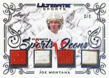2021 Leaf Ultimate Sports - Ultimate Sports Icons Relics Navy Blue Spectrum Holofoil #USi-12 Joe Montana Front