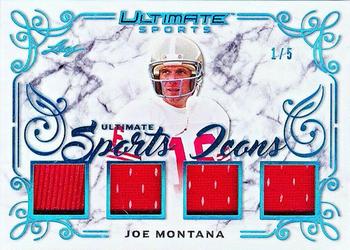 2021 Leaf Ultimate Sports - Ultimate Sports Icons Relics Platinum Spectrum Holofoil #USi-12 Joe Montana Front