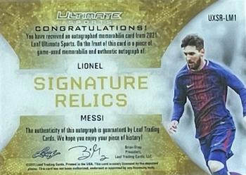 2021 Leaf Ultimate Sports - Ultimate X Signature Relics Gold Holofoil Spectrum #UXSR-LM1 Lionel Messi Back