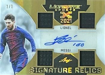 2021 Leaf Ultimate Sports - Ultimate X Signature Relics Gold Holofoil Spectrum #UXSR-LM1 Lionel Messi Front