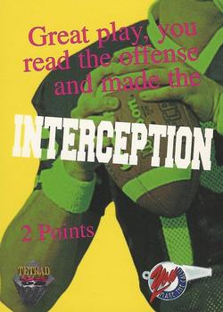 1995 Signature Rookies Tetrad - Points #NNO Interception (2 Points) Front