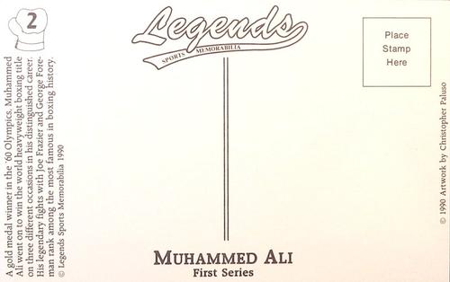 1990-91 Legends Sports Memorabilia Postcards First Series #2 Muhammed Ali Back