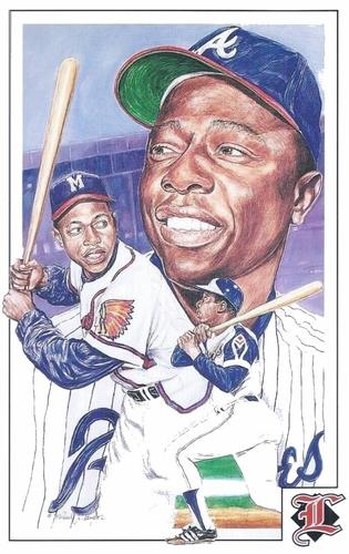 1992 Legends Sports Memorabilia Postcards Third Series #2 Hank Aaron Front