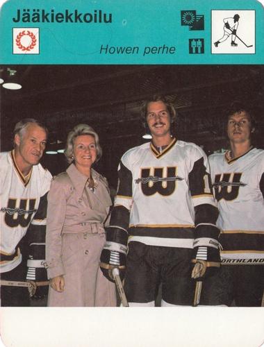 1979 Sportscaster Series 70 Finnish #70-1670 Gordie Howe / Marty Howe / Mark Howe Front