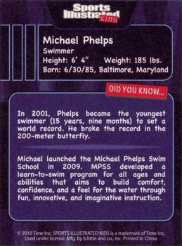 2010 Subway Sports Illustrated Kids #NNO Michael Phelps Back