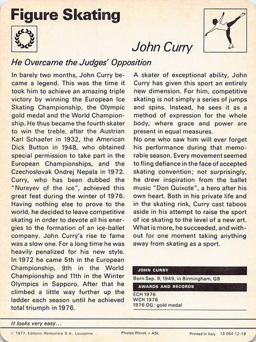 1977-80 Sportscaster Series 12 (UK) #12-18 John Curry Back