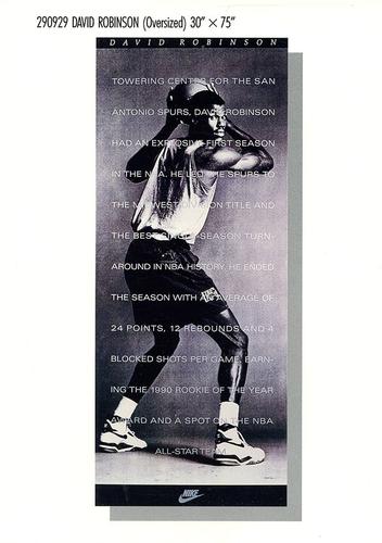 1982-92 Nike Poster Cards #290929 David Robinson Front
