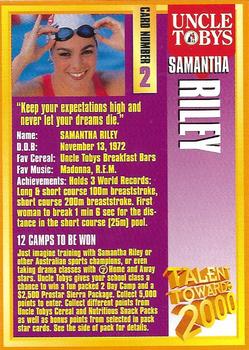 1997 Uncle Tobys Talent Towards 2000 #2 Samantha Riley Back