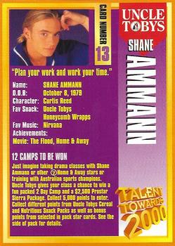 1997 Uncle Tobys Talent Towards 2000 #13 Shane Ammann Back