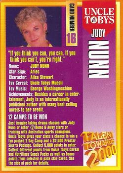 1997 Uncle Tobys Talent Towards 2000 #16 Judy Nunn Back