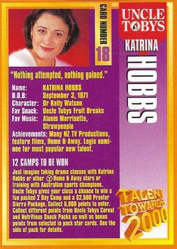 1997 Uncle Tobys Talent Towards 2000 #18 Katrina Hobbs Back