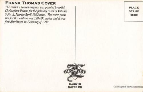 1992-93 Legends Sports Memorabilia Archives Postcards #10 Frank Thomas Back