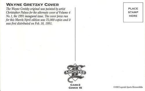 1992-93 Legends Sports Memorabilia Archives Postcards #2 Wayne Gretzky Back