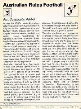 1977-80 Sportscaster Series 9 (UK) #09-06 Australian Rules Back