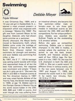 1977-80 Sportscaster Series 9 (UK) #09-07 Debbie Meyer Back