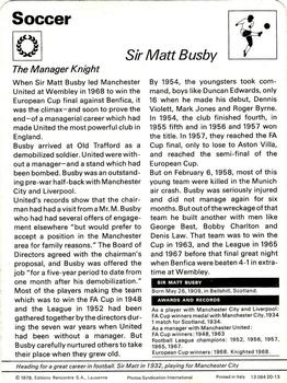 1977-80 Sportscaster Series 20 (UK) #20-13 Sir Matt Busby Back