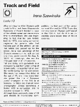 1977-80 Sportscaster Series 3 (UK) #03-22 Irena Szewinska Back
