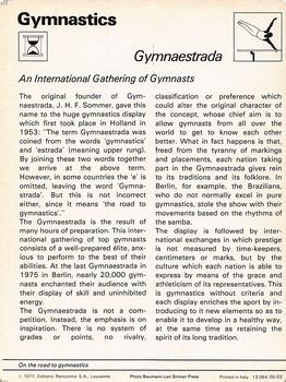 1977-80 Sportscaster Series 5 (UK) #05-03 Gymnestrada Back