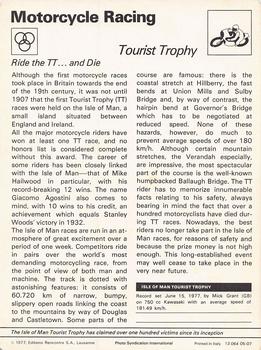 1977-80 Sportscaster Series 5 (UK) #05-07 Tourist Trophy Back