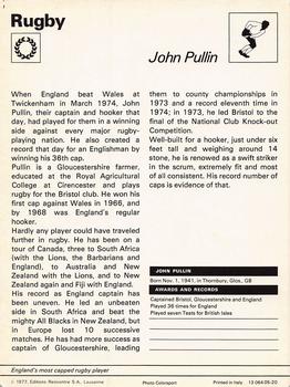 1977-80 Sportscaster Series 5 (UK) #05-20 John Pullin Back