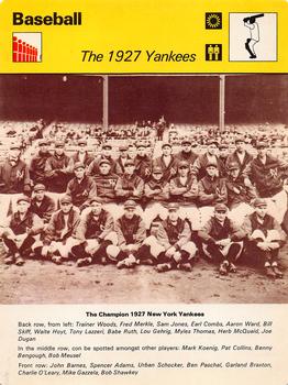 1977-80 Sportscaster Series 5 (UK) #05-22 The 1927 Yankees Front