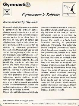 1977-80 Sportscaster Series 27 (UK) #27-10 Gymnastics in Schools Back