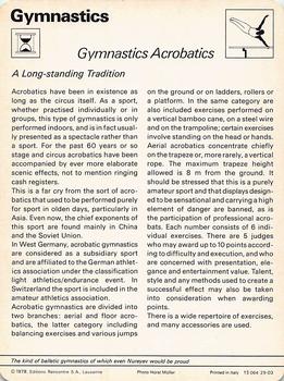 1977-80 Sportscaster Series 29 (UK) #29-03 Gymnastics Acrobatics Back