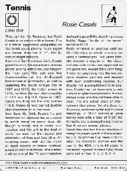 1977-80 Sportscaster Series 32 (UK) #32-03 Rosie Casals Back