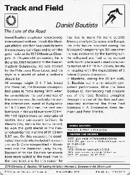 1977-80 Sportscaster Series 32 (UK) #32-10 Daniel Bautista Back