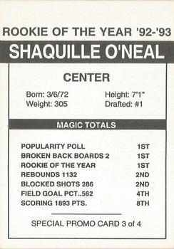 1993 American Sports Monthly (unlicensed) - Shaquille O'Neal Promos #3 Shaquille O'Neal Back