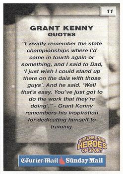 2002 Courier Mail Sunday Mail Queensland Heroes of Sport #11 Grant Kenny Back