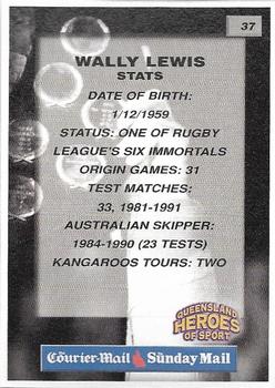 2002 Courier Mail Sunday Mail Queensland Heroes of Sport #37 Wally Lewis Back