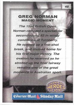 2002 Courier Mail Sunday Mail Queensland Heroes of Sport #48 Greg Norman Back