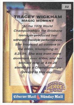 2002 Courier Mail Sunday Mail Queensland Heroes of Sport #52 Tracey Wickham Back