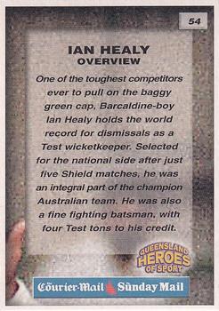 2002 Courier Mail Sunday Mail Queensland Heroes of Sport #54 Ian Healy Back
