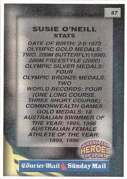 2002 Courier Mail Sunday Mail Queensland Heroes of Sport #57 Susie O'Neill Back