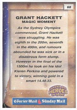 2002 Courier Mail Sunday Mail Queensland Heroes of Sport #68 Grant Hackett Back