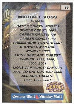 2002 Courier Mail Sunday Mail Queensland Heroes of Sport #69 Michael Voss Back