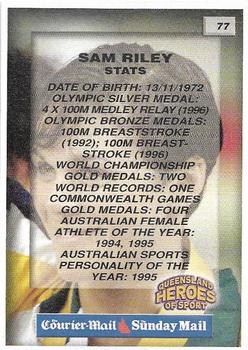 2002 Courier Mail Sunday Mail Queensland Heroes of Sport #77 Sam Riley Back