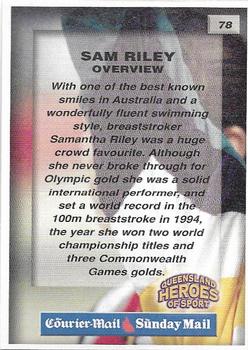 2002 Courier Mail Sunday Mail Queensland Heroes of Sport #78 Sam Riley Back