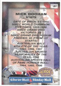 2002 Courier Mail Sunday Mail Queensland Heroes of Sport #81 Mick Doohan Back