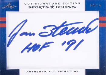 2012 Leaf Sports Icons Cut Signature Edition - Dual Cut Autographs #NNO Jan Stenerud / Paul Krause Front
