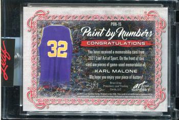 2021 Leaf Art of Sport - Paint by Numbers Relics Bronze #PBN-15 Karl Malone Back