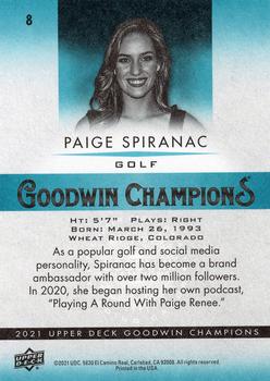 2021 Upper Deck Goodwin Champions - Turquoise #8 Paige Spiranac Back