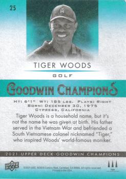 2021 Upper Deck Goodwin Champions - Turquoise #25 Tiger Woods Back